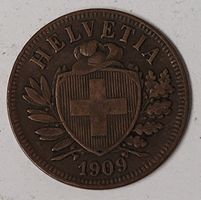 2 RAPPEN / SCHWEIZ 1909