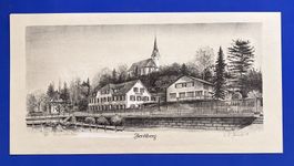 Lithografie von Herrliberg Schmid nummeriert signiert 1988