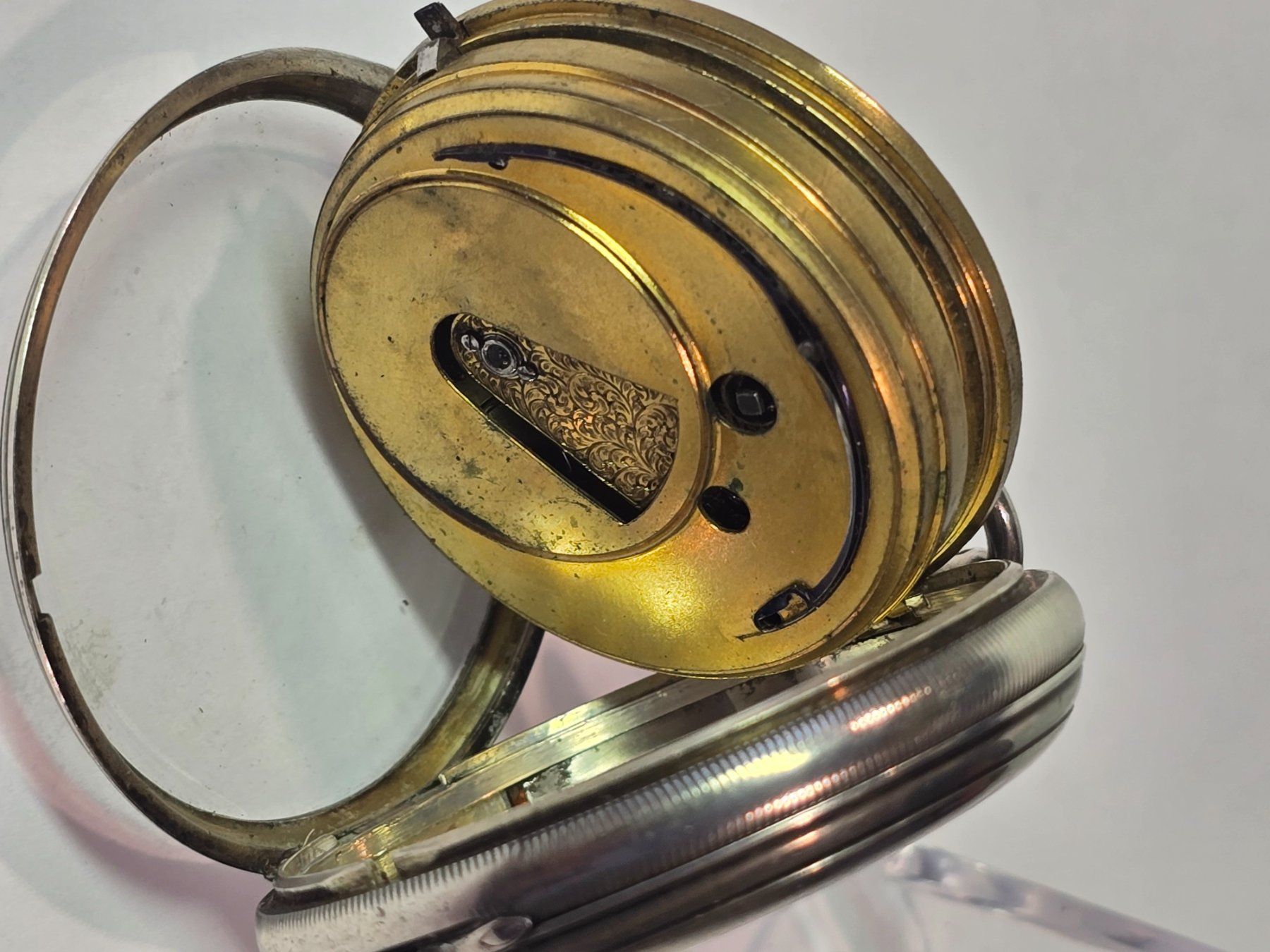 Orologi: Englische Spindeltaschenuhr in Silber – Usato da Ennetbürgen venduto da 50shafali53 2