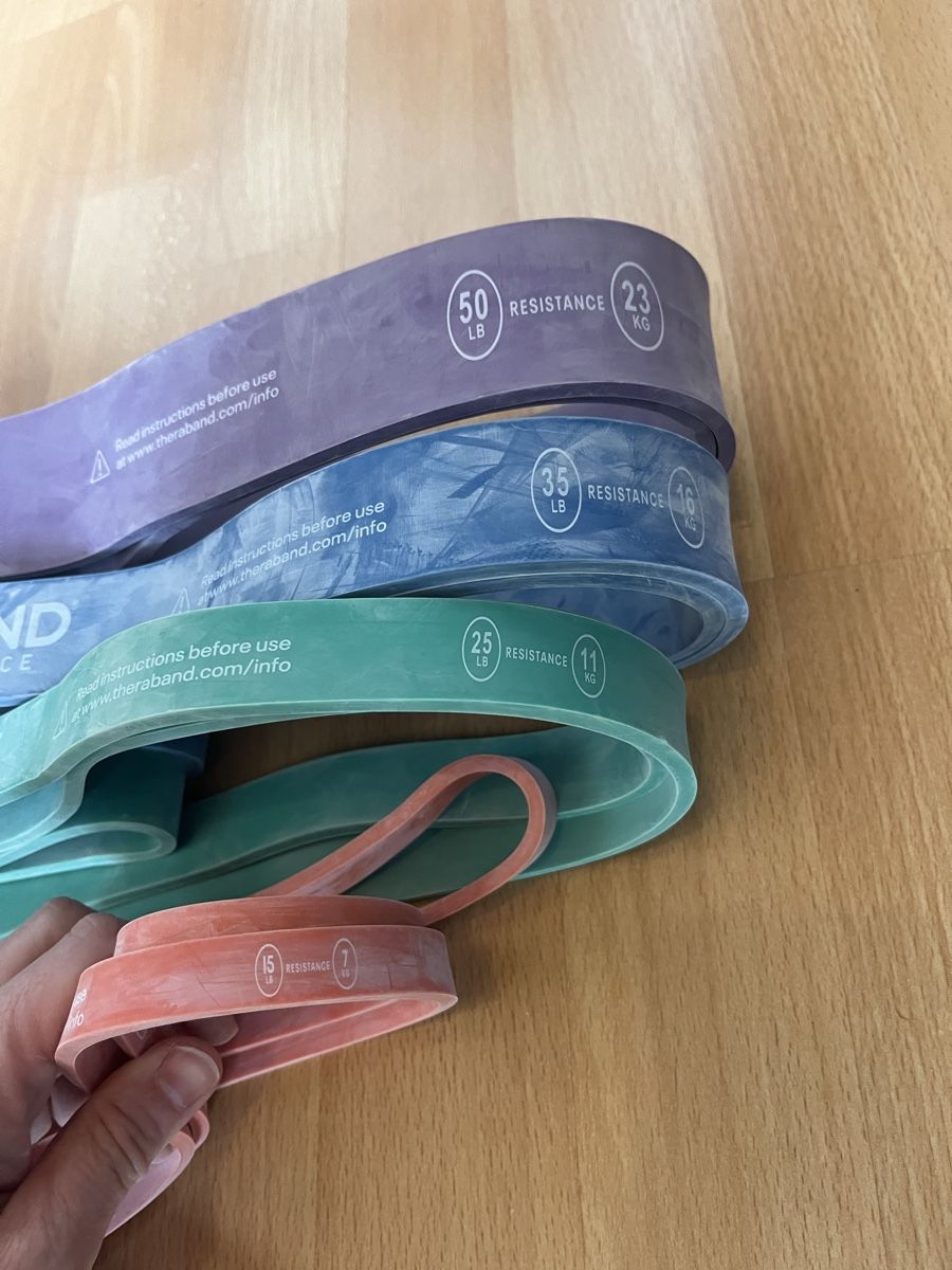 Theraband Hometrainer: Theraband Dynamic Resistance Bänder – Nuovo (secondo la descrizione) da Wettingen venduto da erma_5430 1