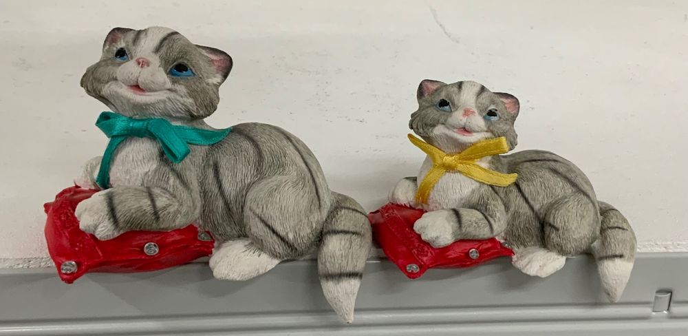 Statuette: Regalkatzen grau/weiss – Usato da Oberwil - Lieli venduto da Beeri_5