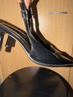 Schwarze Lack Slingpumps, Gr. 37, elegant für den Sommer