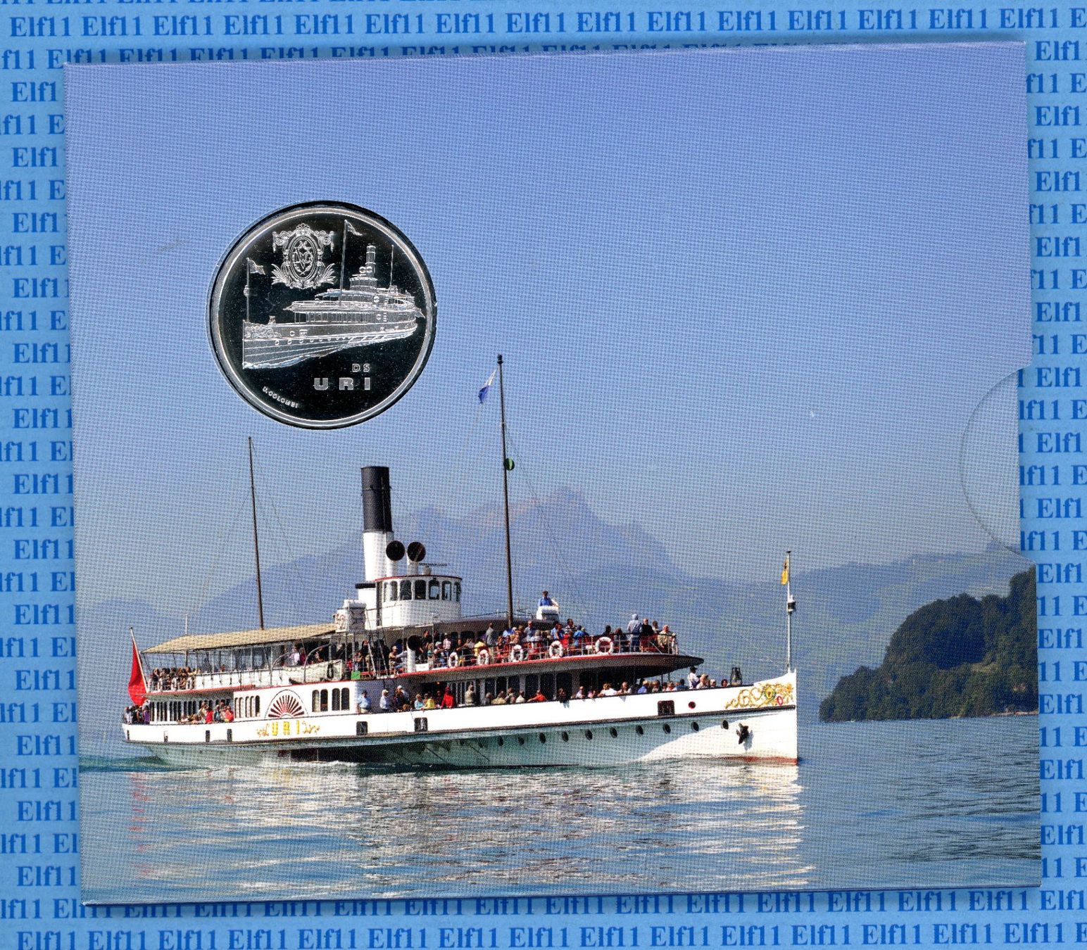 Tutti le monete: CHF__20.00 2017 Dampfschiff Uri im Folder stgl 20 Franken – Nuovo e nell'imballaggio originale da Widnau venduto da Elf11