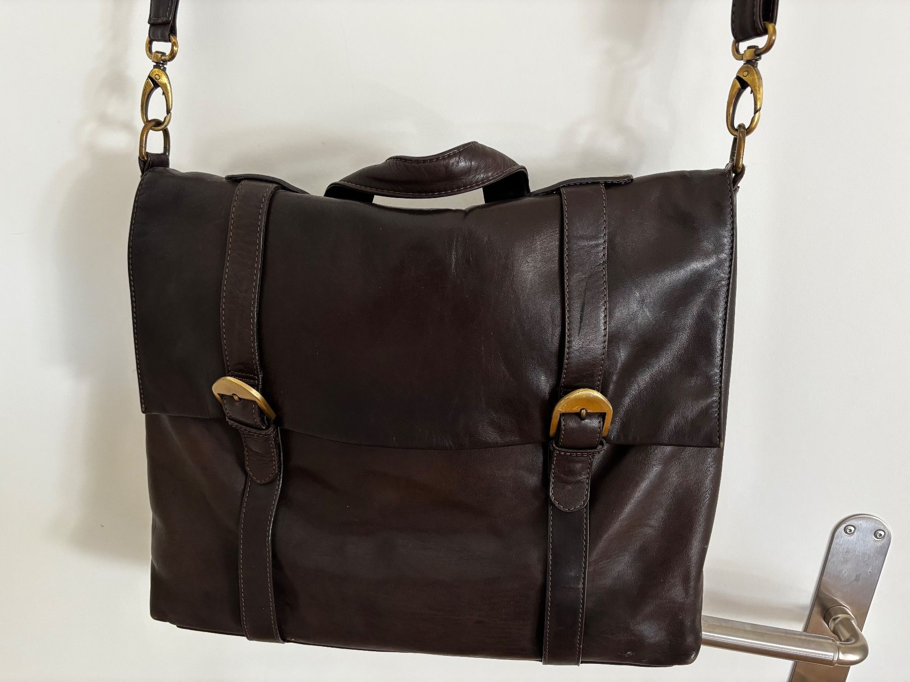 Valigie & Borse: Ledermappe / Business- Laptoptasche dunkelbraun – Usato da Tägerwilen venduto da Elle13
