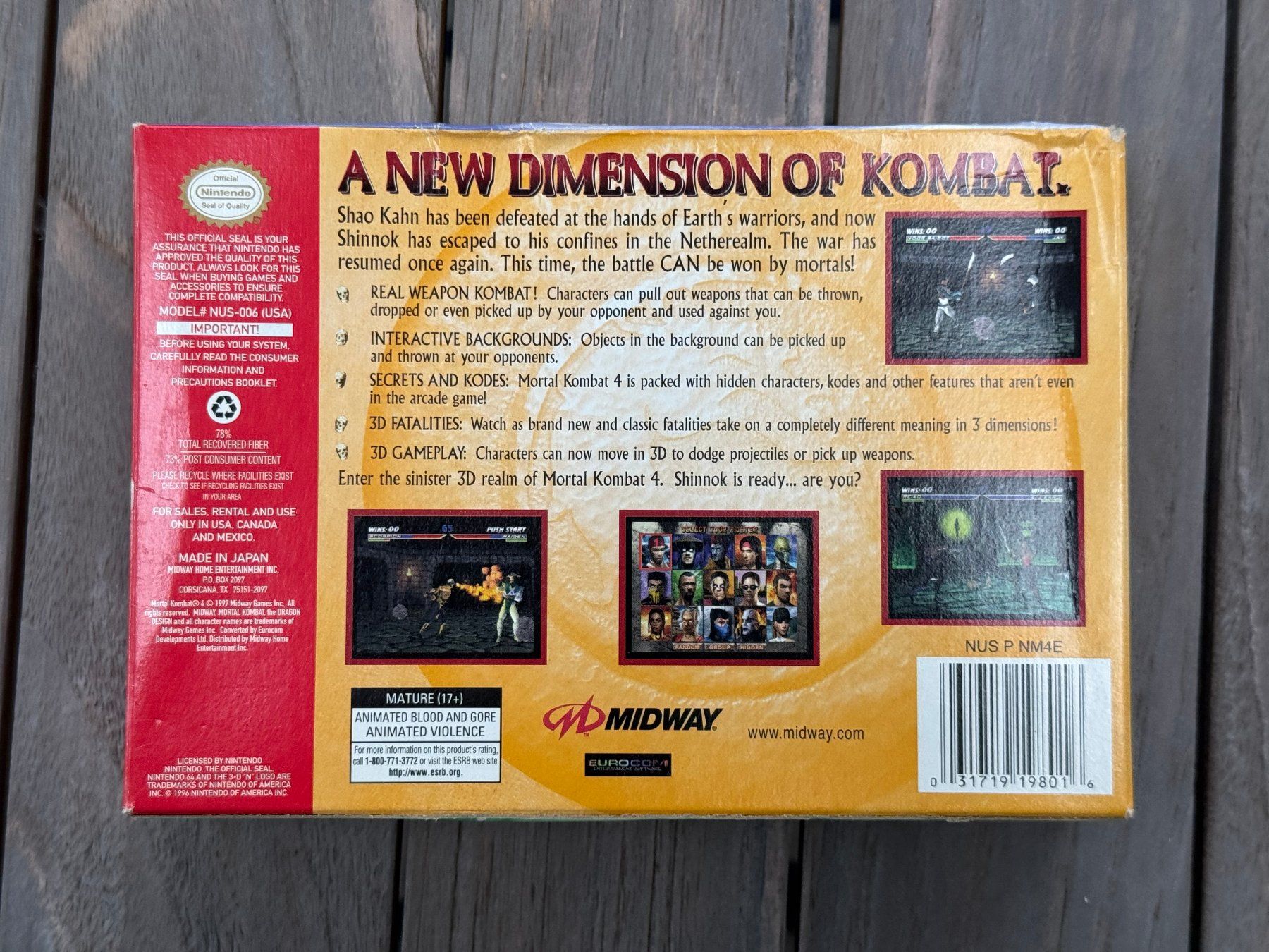 Giochi: Mortal Kombat 4, N64, US, OVP – Usato da Felben-Wellhausen venduto da Oldschool_Games 1