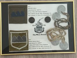 WWI / 1WK US 80th Division Dog tags, Patch, Collar Disc (7)