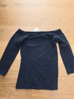 H&M Basic Oberteil schwarz schulterfrei Grösse S