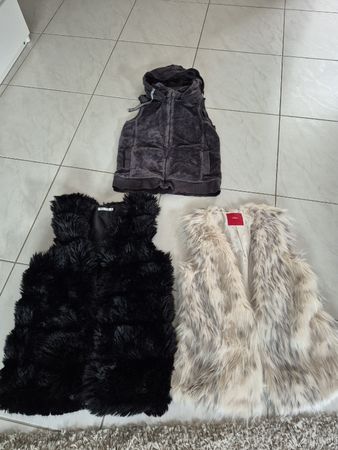 Damen Westen Set 3 Stk. Kunstfell Fleece S guter Zusta