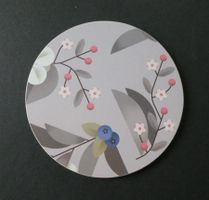 4 Untersetzer für Gläser, Motiv "White Blossom", 10 cm / NEU