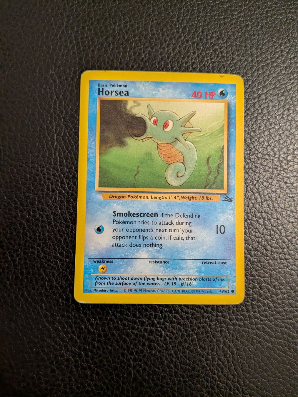 Pokémon Carte collezionabili: Fossil Horsea 49/62 Ab 1 – Usato da Paradiso venduto da Pkmn10