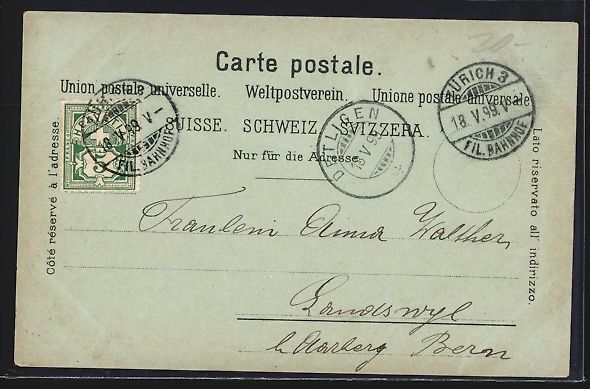 Ansichtskarten: Mondschein-Lithographie Zürich, Teilans – Gebraucht aus Berlin von bartko-reher 1