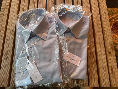 2x Einhorn Herrenhemd Gr. 38  Hellblau Bügelfrei