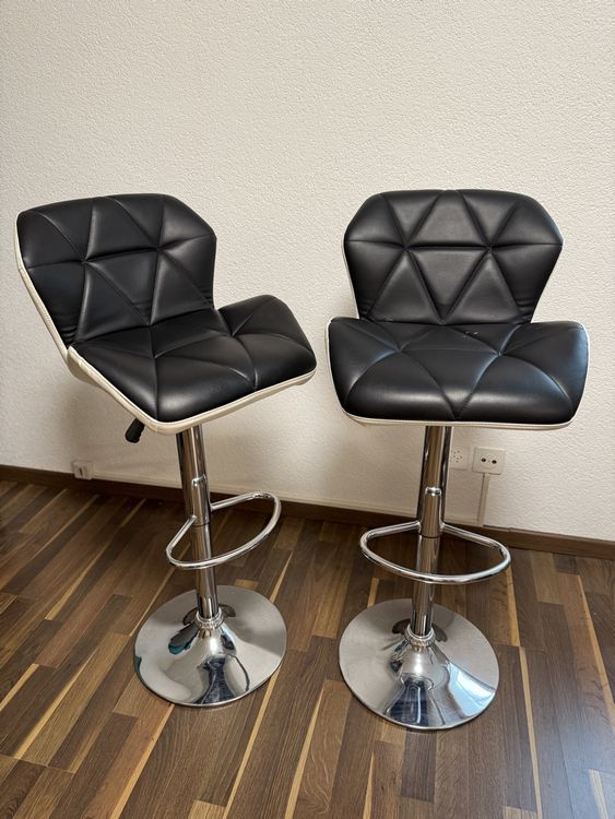 Kare Design Barhocker 'Costa' In Schwarz – Höhenverstellbar, Mit Lederoptik & Armlehnen