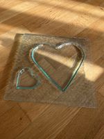 Glasplatte Herz Tablett Servierplatte