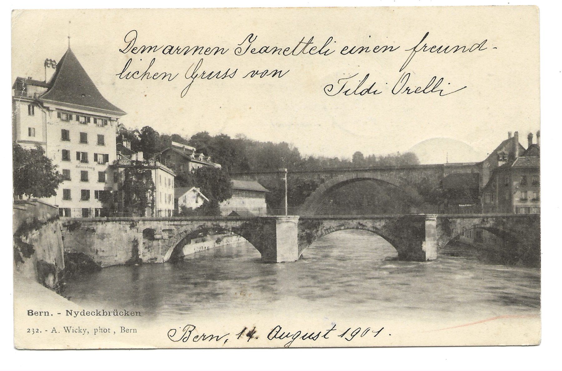 Cartes postales: Bern - Stadt - Nydeckbrücken - Aare - 1901 – D'occasion à Engelburg par Cartophil