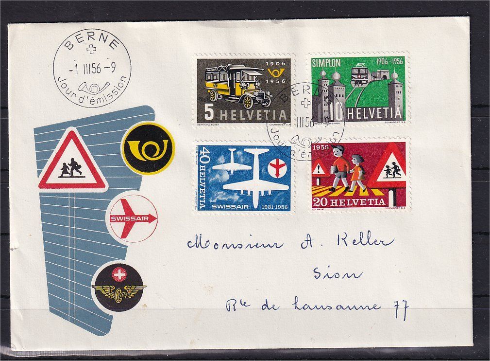 Tous les timbres: FDC 1956 (d) avec adresse – D'occasion à Fribourg par Ddangel