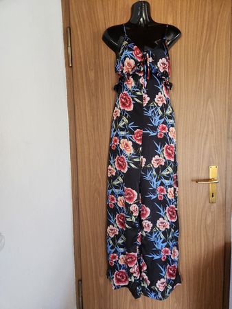 Combinaison femme imprimé floral noir polyester taille S