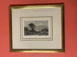 Antike Olympus Lithographie, gerahmt, Top Zustand!
