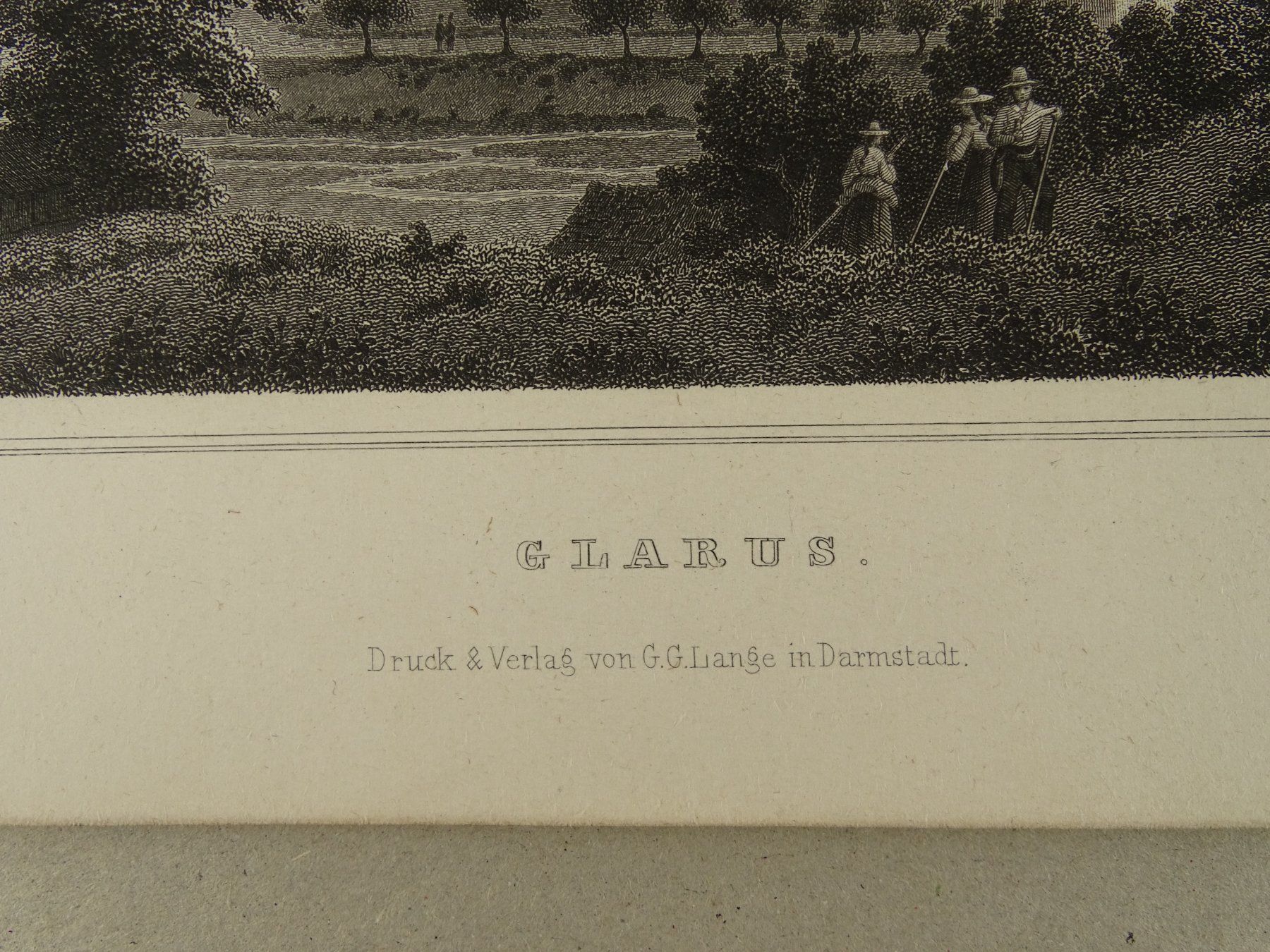 Incisioni: GLARUS, STAHLSTICH NACH ROHBOCK 1870 – Usato da Grüningen venduto da Kartensammler 7