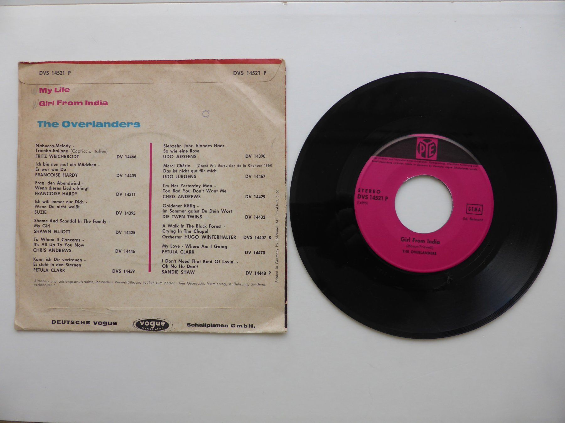 Dischi in vinile: VINYL SINGLE  THE OVERLANDERS – Usato da Küssnacht am Rigi venduto da Mondkinder 1