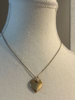 Modeschmuck Halskette mit  2 Herze goldfarbenen