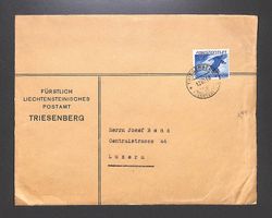 1940 Flugpost F? Liechtentstein TRIESENBERG 13.VIII.40