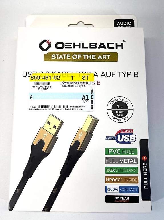 Cavi: Oehlbach Digital Audiokabel USB A auf B – Usato da Zürich venduto da cutyswiss