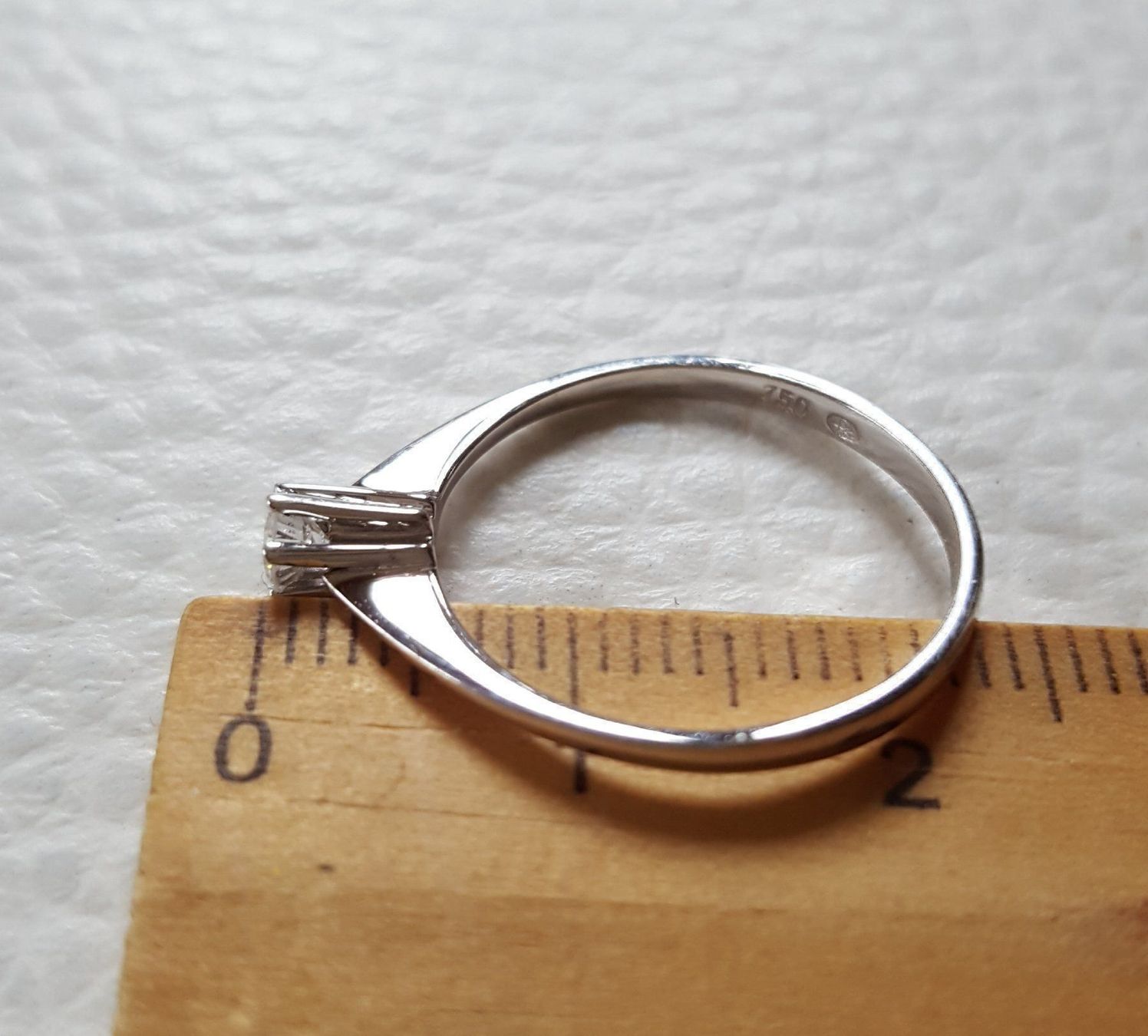 Anelli: 750 Weiss Gold Solitär Ring Mit Brillant – Usato da Wald ZH venduto da Dasilver 5