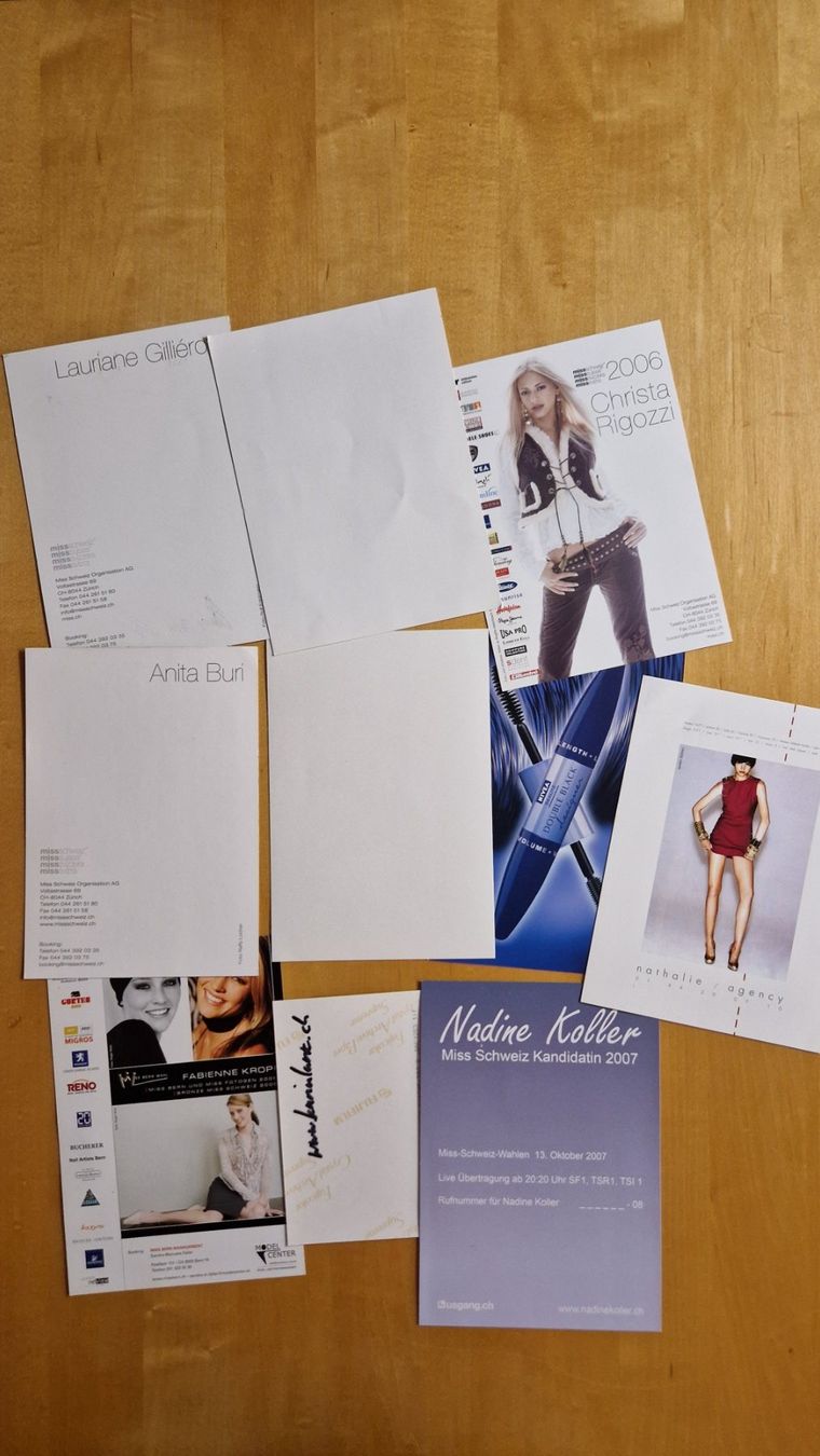 Autografi: 10 Original Autogramme, Miss Schweiz und Models – Usato da Salmsach venduto da aacs65 1