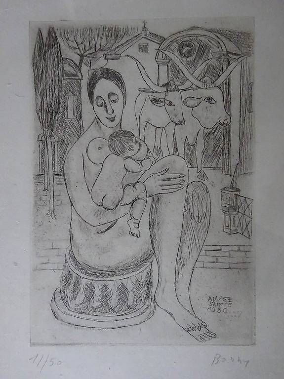 Holzschnitte: Emile-Pierre Bonny - Année Sainte 1950 – Gebraucht aus Chernex von Nouveaunom 1