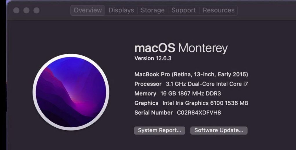 Apple Notebook: MacBook Pro 13" Retina (2015) - Intel i7 - 16Go RAM – Usato da Hallwil venduto da Andreas.1955 1