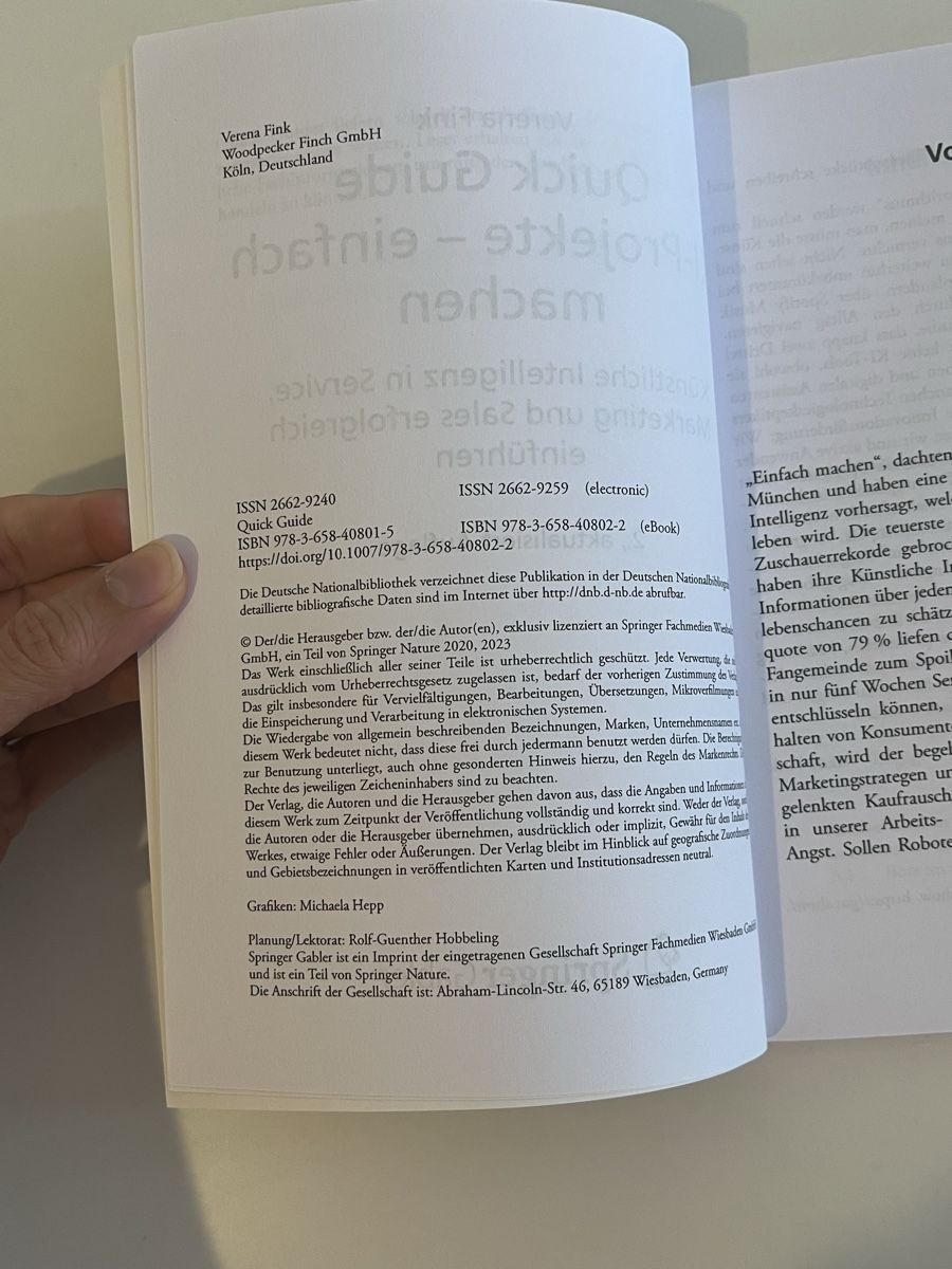 Libri: Verena Fink - Quick Guide KI-Projekte - einfach machen – Usato da Zürich venduto da vintage_for_you 3
