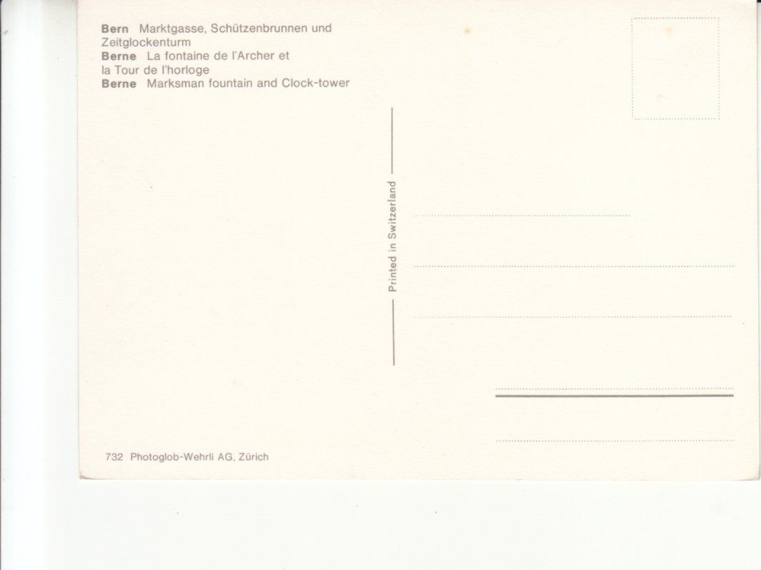 Cartoline postali: Bern ca. 1980 – Usato da Bürglen TG venduto da StampGraf 1