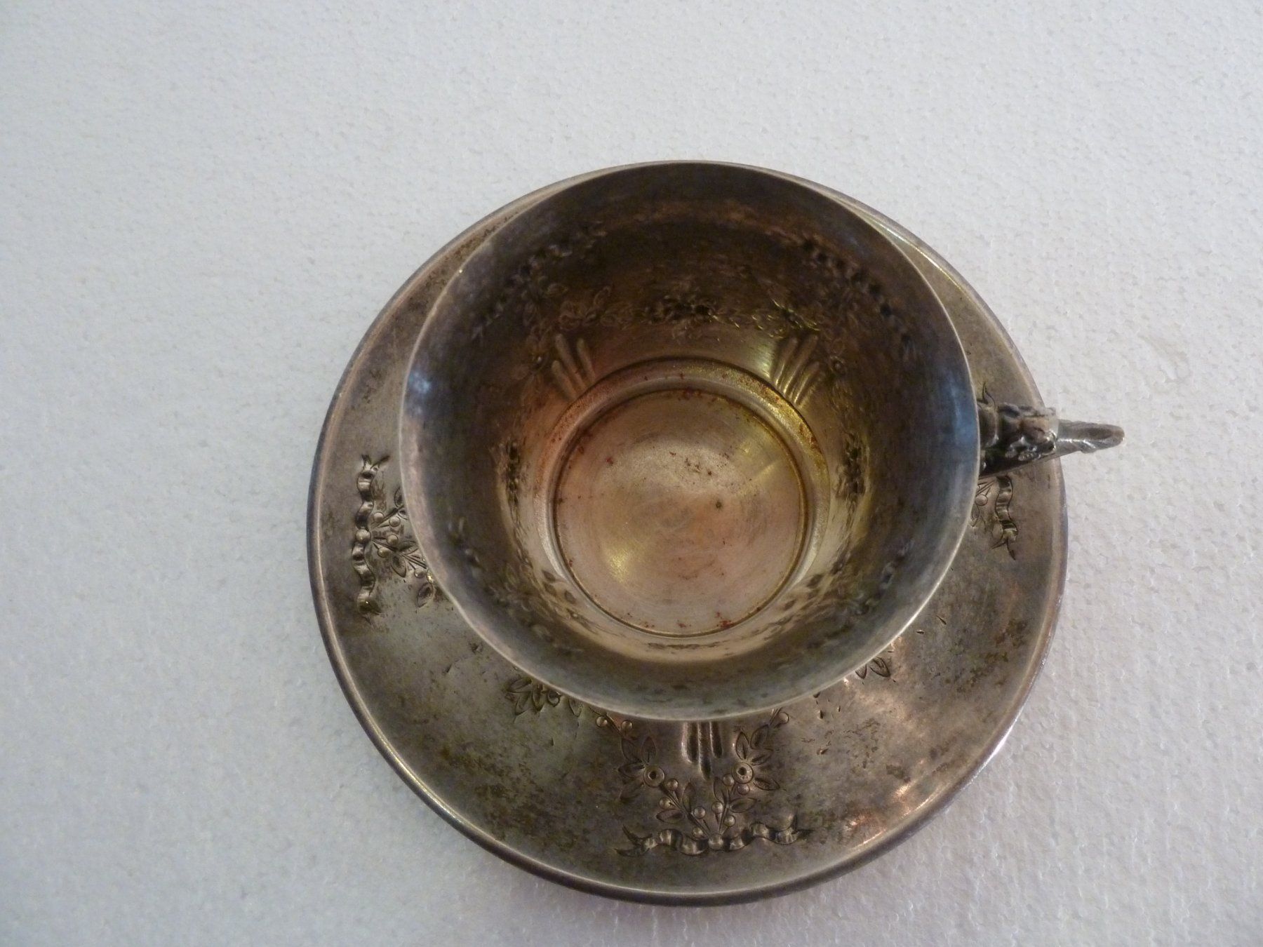 Tassen: Antike Tasse, versilbert – Gebraucht aus Bure von 1319 2