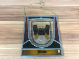 Gebrauchte Näfels Wappen-Schild Glas-Kunst mit Kette