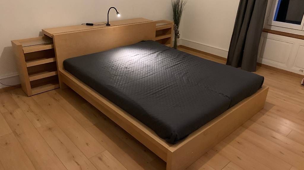 Ikea Letti: Lit série Malm en bouleau – Usato da Le Locle venduto da fdonze
