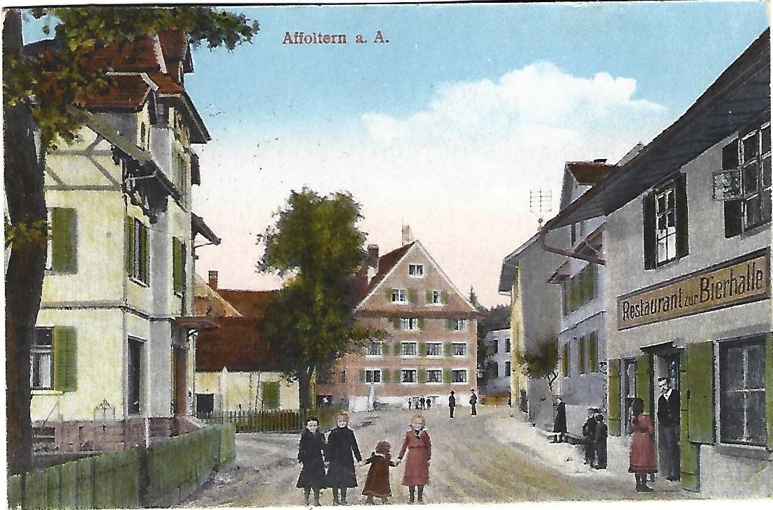 Cartoline postali: Affoltern a. A. Rest. zur Bierhalle – Usato da Wetzikon ZH venduto da Brulu100