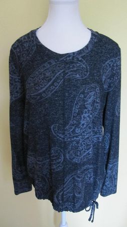 Cecile Damen Pullover, blau Paisley Muster, Gr. L