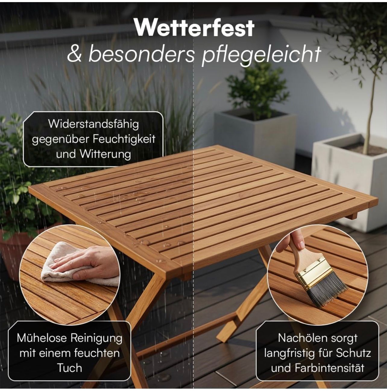 Gartentisch – Balkontisch 70x70 cm aus Akazienholz geölt (Neu und originalverpackt) in Amriswil für CHF 85 – mit Lieferung auf Ricardo kaufen