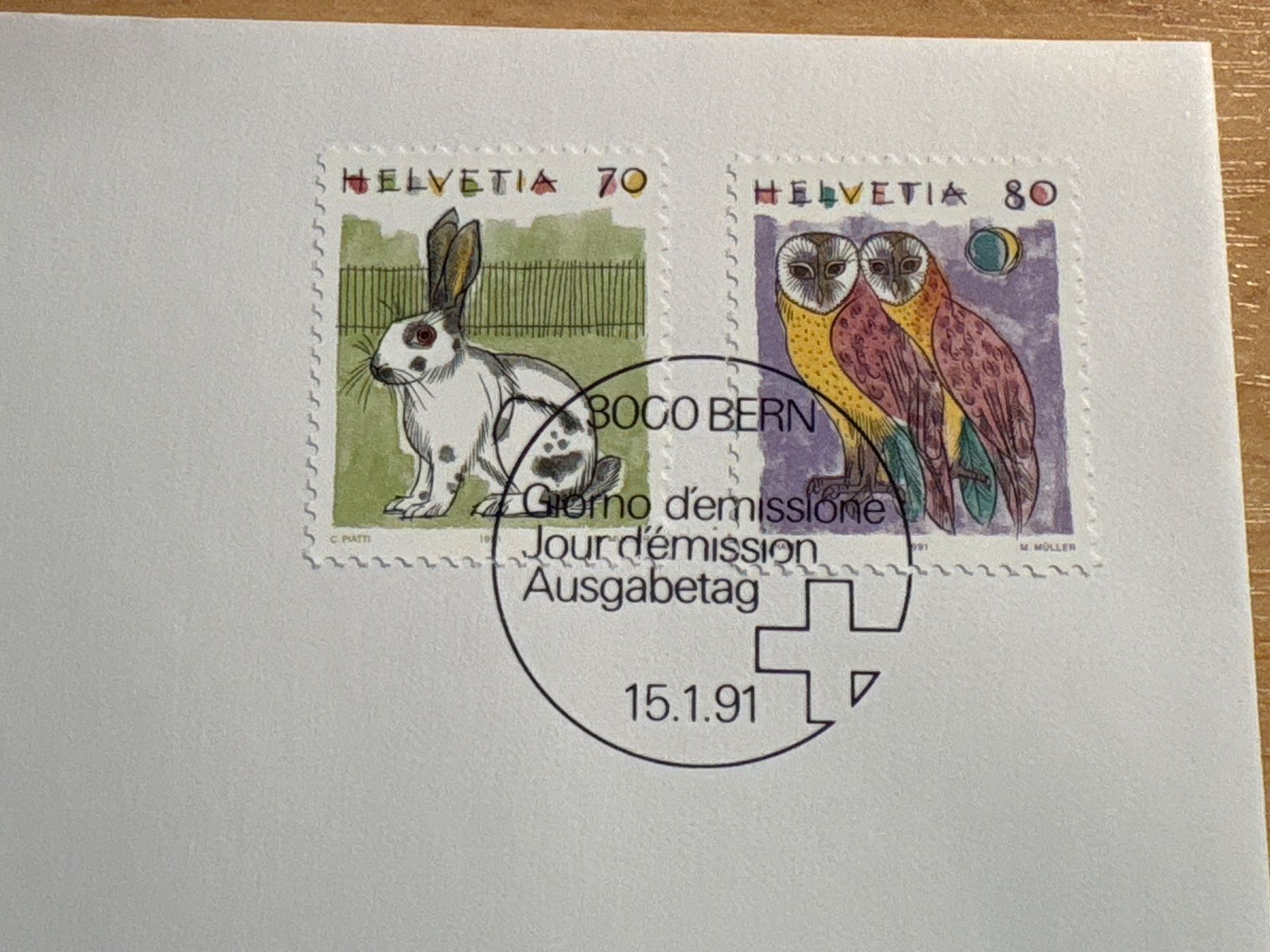 Tutti i francobolli: Sonderbriefmarke CH 1991, Ersttagsbrief – Usato da Ibach venduto da lisch3 1