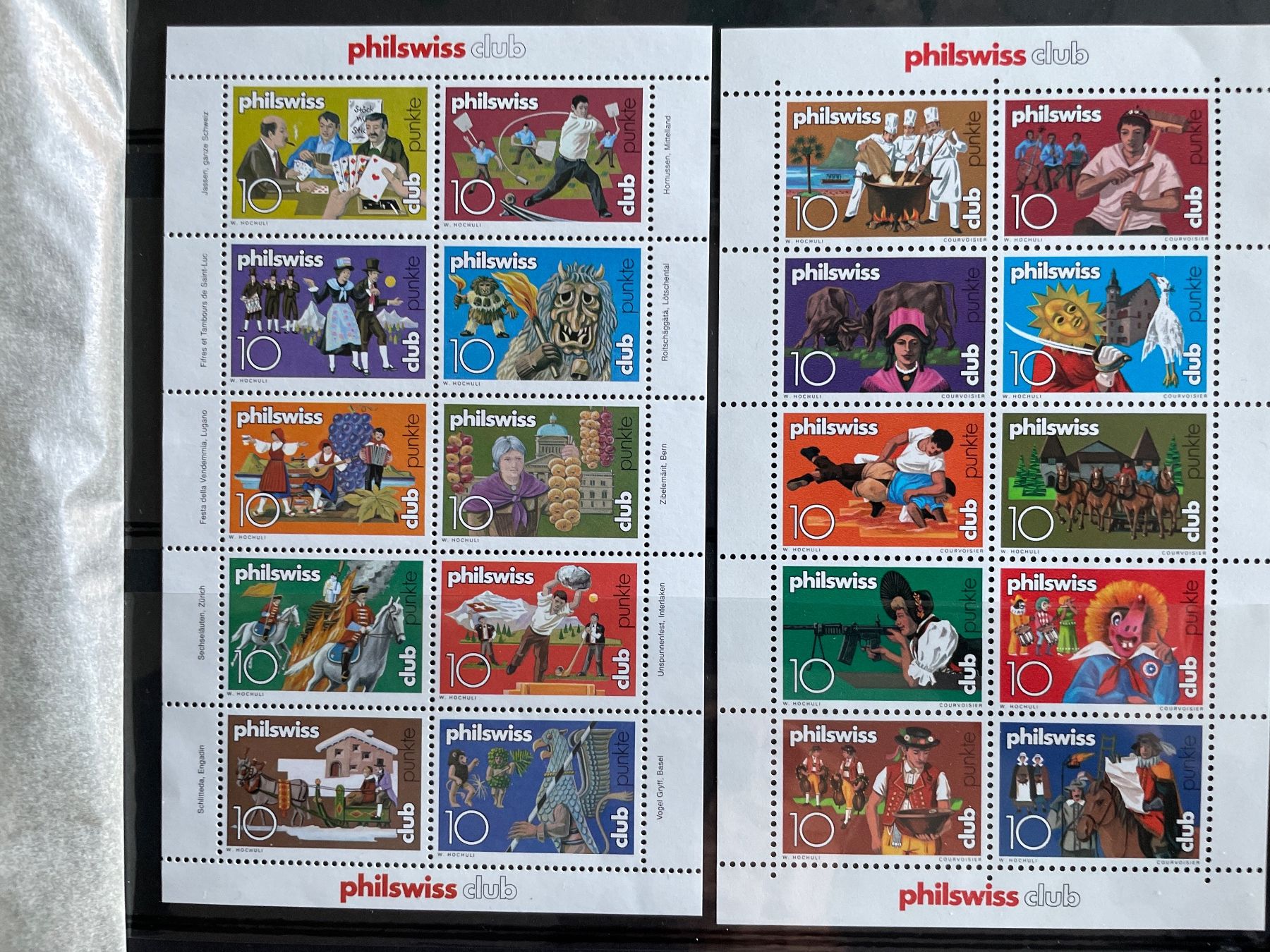 Tutti i francobolli: 20 vignettes Philswiss en 2 feuillets – Nuovo (secondo la descrizione) da Bôle venduto da Frouz