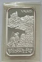 schöner 1 Silber-Unzen-Barren (31,1 Gramm)  VALAIS