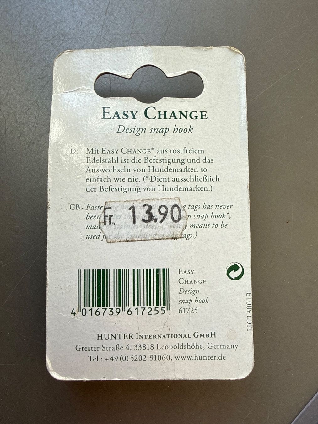 Libri: Hunter Designkarabiner Easy Change – Nuovo e nell'imballaggio originale da Zürich venduto da Aquarium_Seerose 1