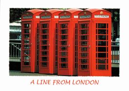 Vintage Ansichtskarte London, Telefonzellen, ungebraucht