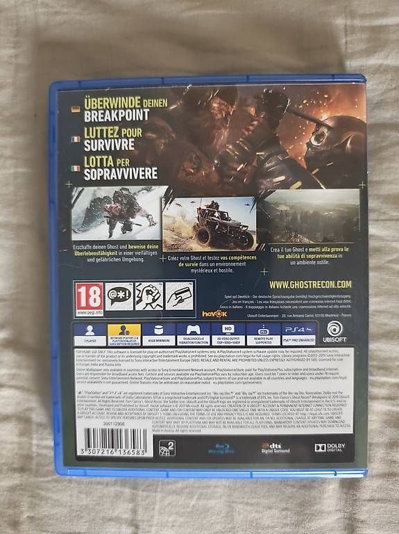 Jeux: Ghost Recon Breakpoint PS4-PS5  – D'occasion à Cossonay-Ville par Moutinho31