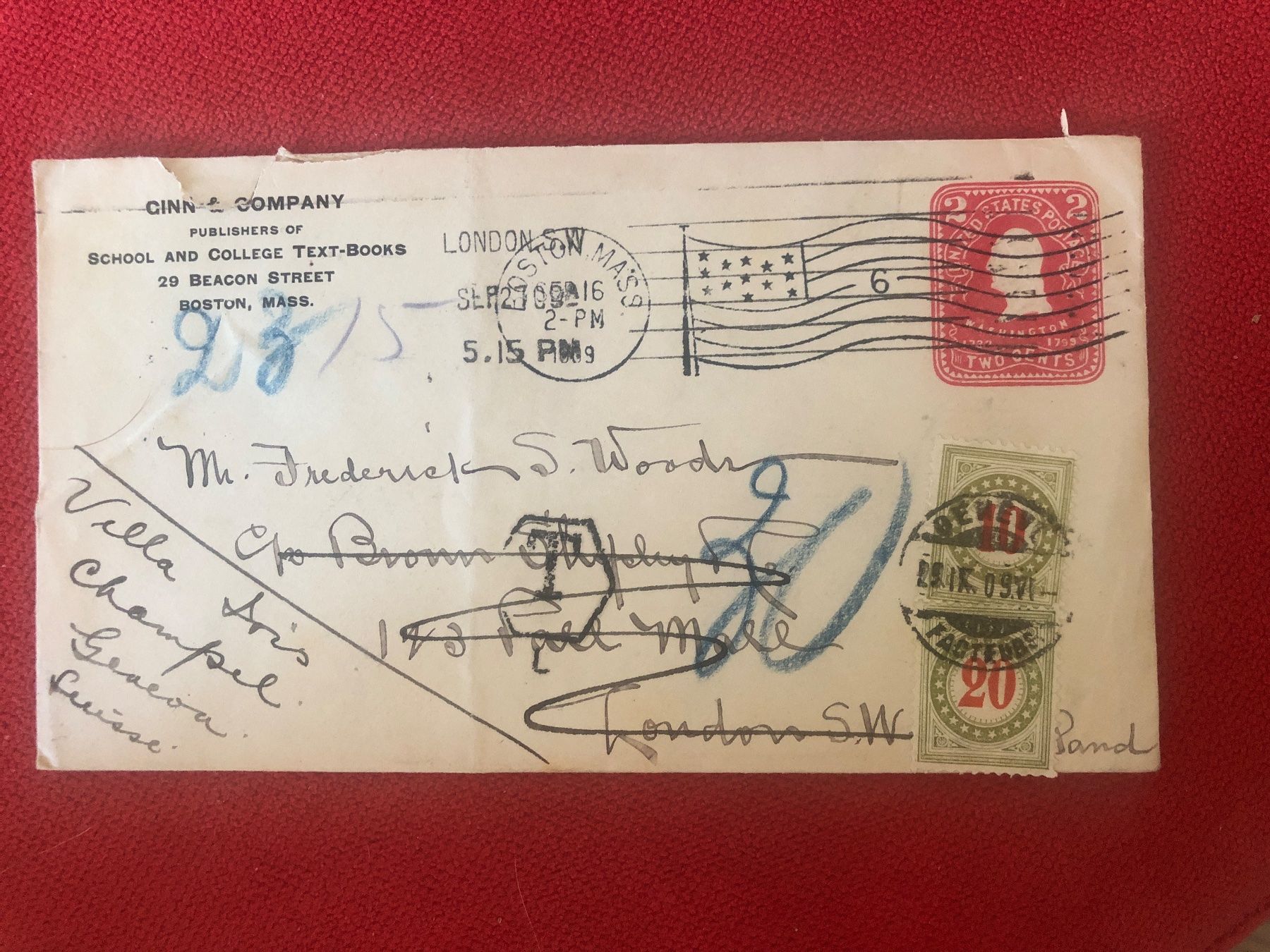Alle Briefmarken: austaxierter IRRLÄUFER 1909 + Ganzsache 1906 – Gebraucht aus Lufingen von Rac0 1