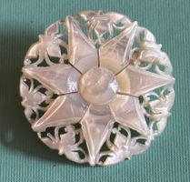 Brosche Stern von Bethlehem Perlmutt und Silber 1930-1950