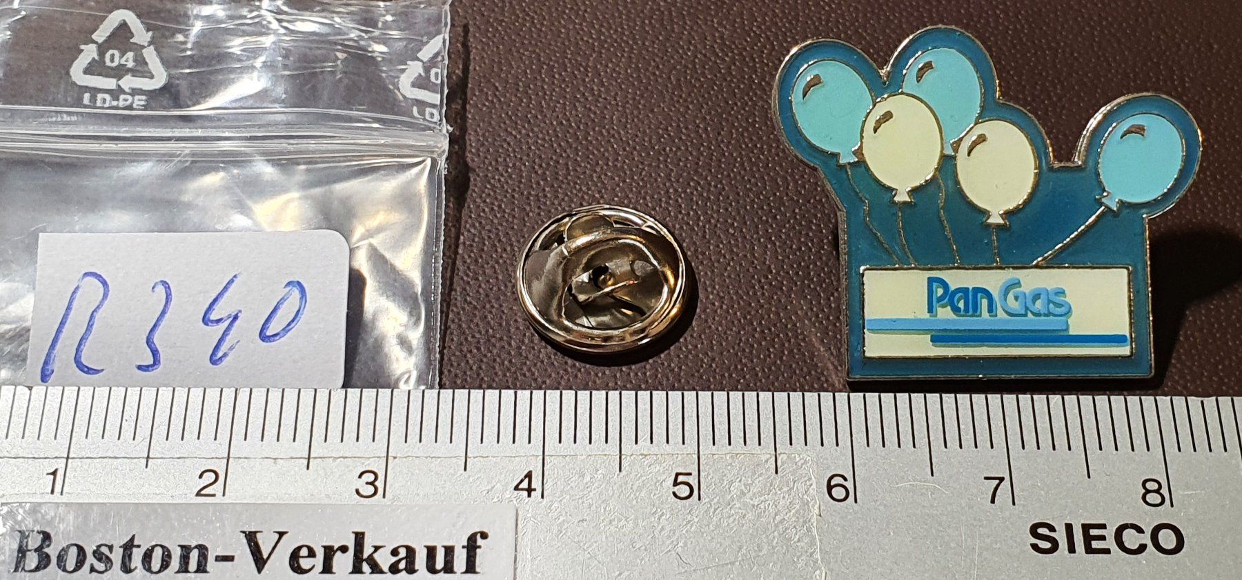 Placchette & Badge: R340 - Pin Balone PanGas – Usato da Reinach BL venduto da Boston-Verkauf 1
