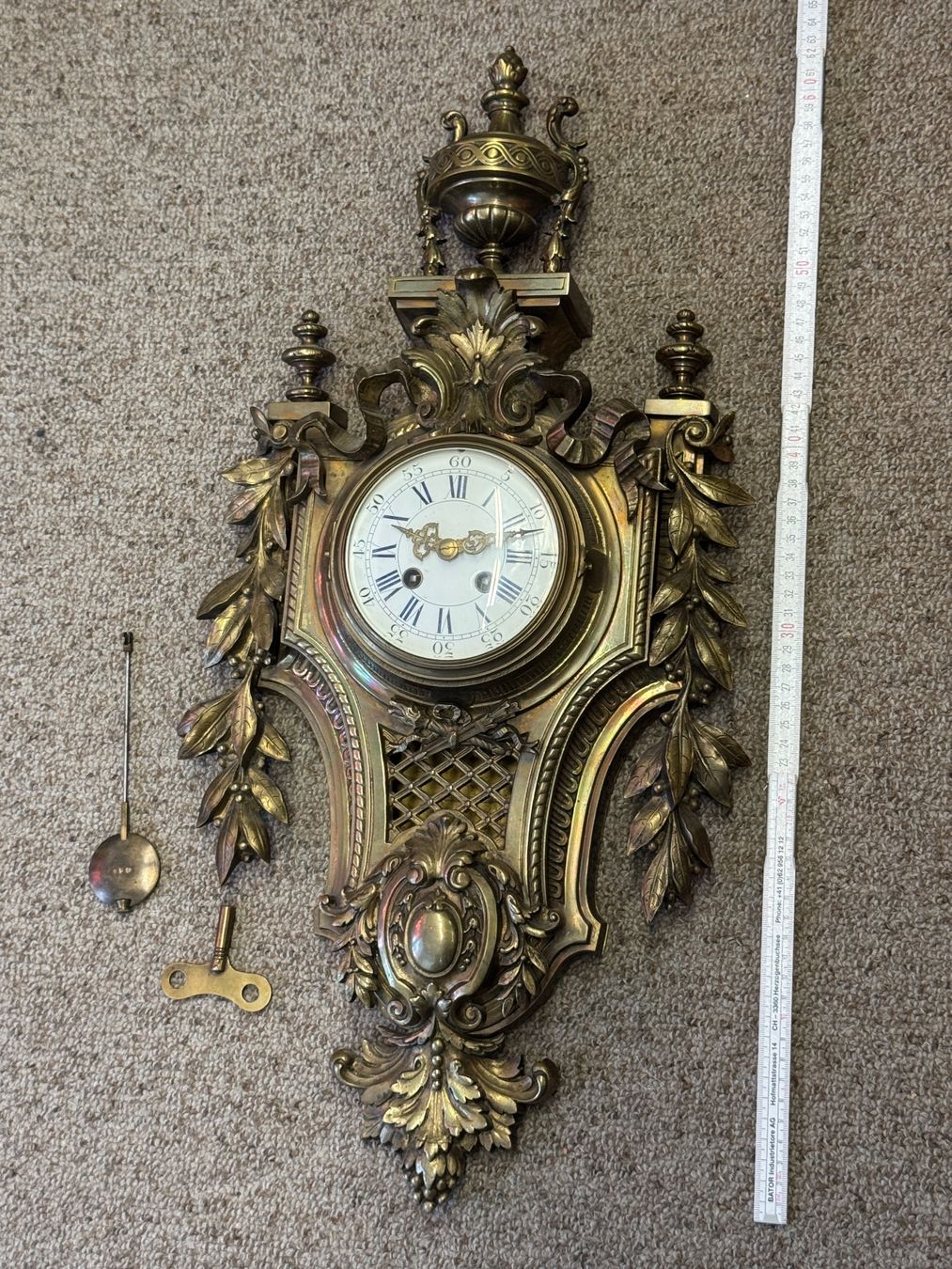 Orologi da terra & Orologi da parete: Franz. Kartell Uhr 1880 – Usato da Schönenwerd venduto da Comtoise