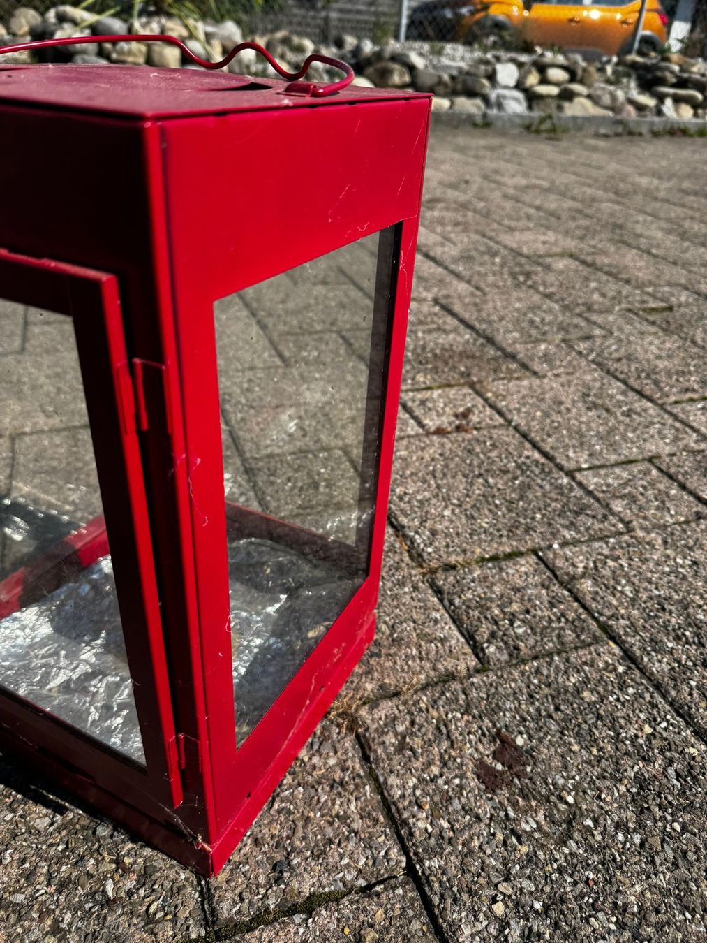 Lanterne: Laterne rot für Kerzen – Usato da Egg b. Zürich venduto da Brocki_Insel_Egg 4
